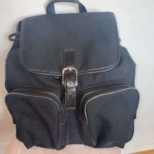 Coach canvas backpack with leather trim